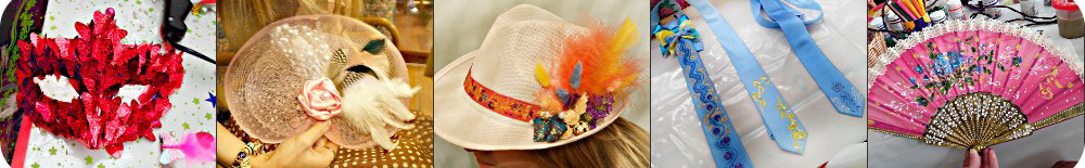 Мастер класс Декор шляп, вуалеток, роспись галстуков, карнавальных масок, изготовление вееров